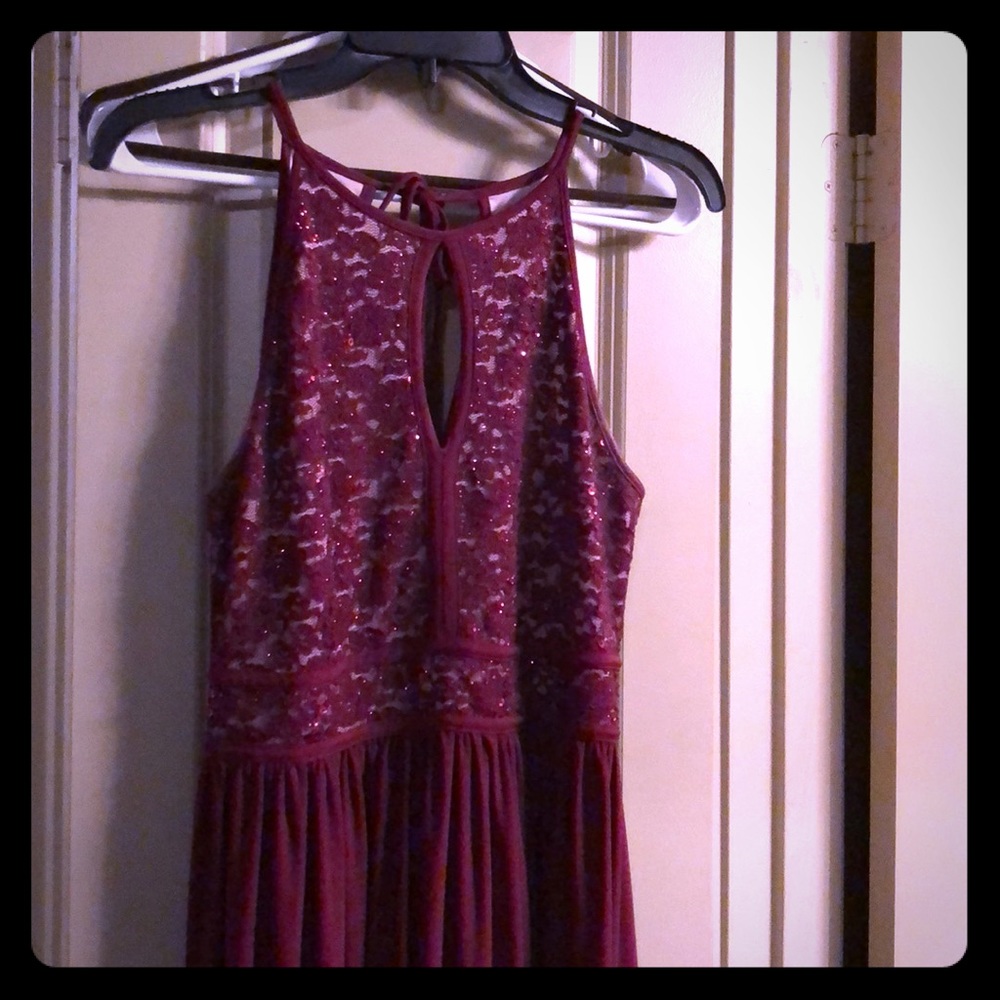 Wine color gown