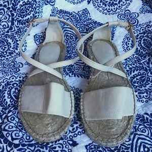NWOT Cream Strappy Espadrilles