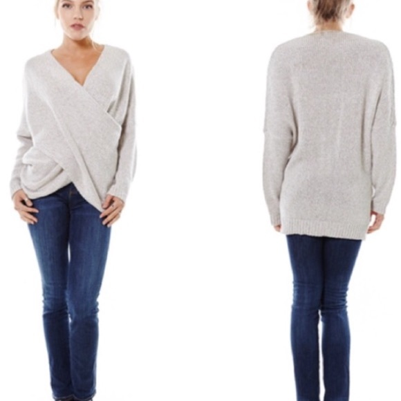 *NEW* Draped Crossover, Knit Sweater - Picture 7 of 8