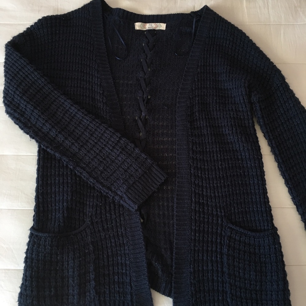 Navy cardigan with pockets