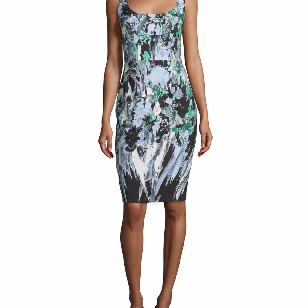 Milly Painted Floral Sheath Dress