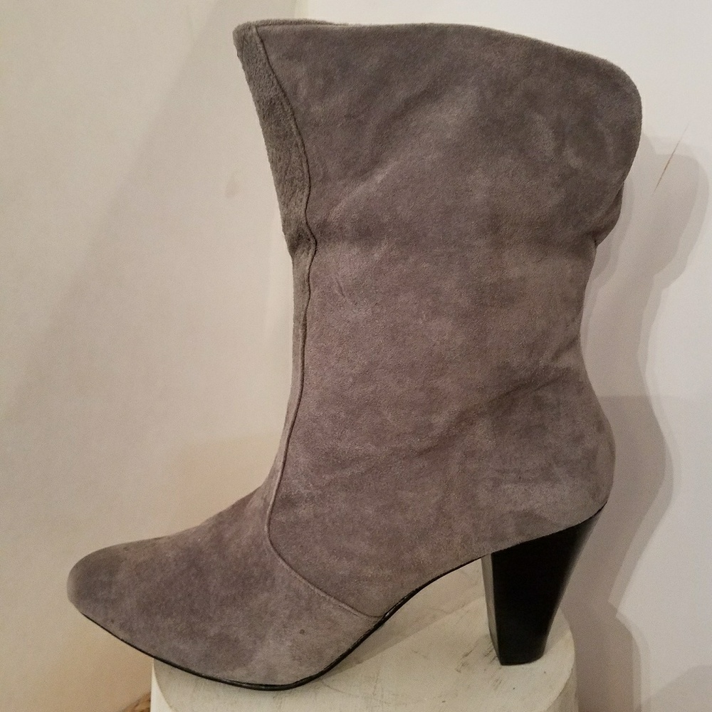 Gray Suede Booties / Ankle Boots