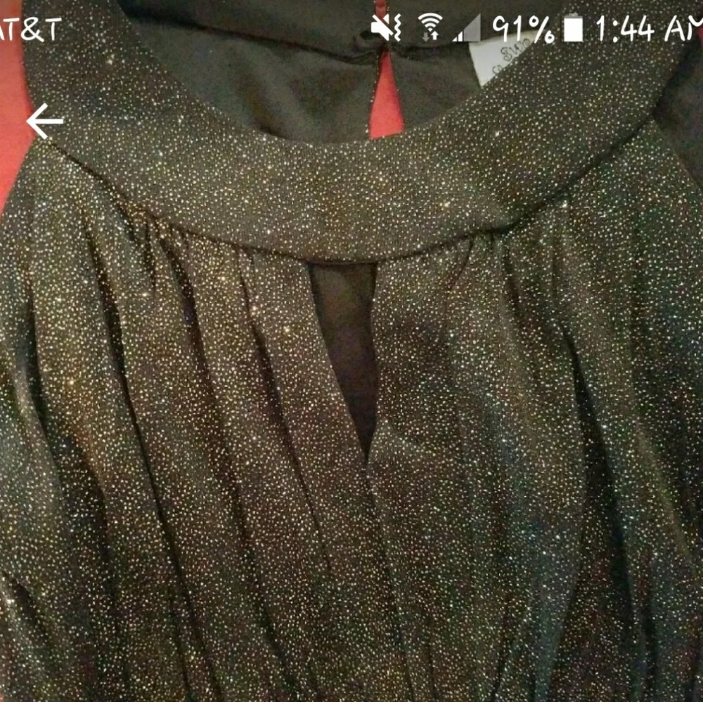 Long Sparkle Midnight Blue Black Maxi Gown