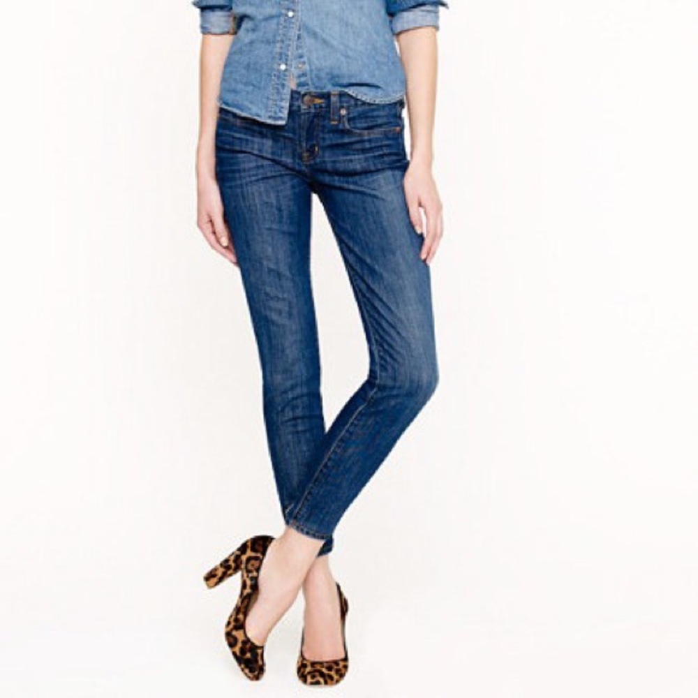 J Crew Ankle Toothpick Jean in Huron wash