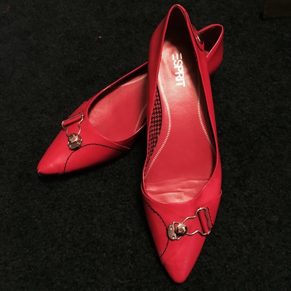 Hot Pink Buckle Flats