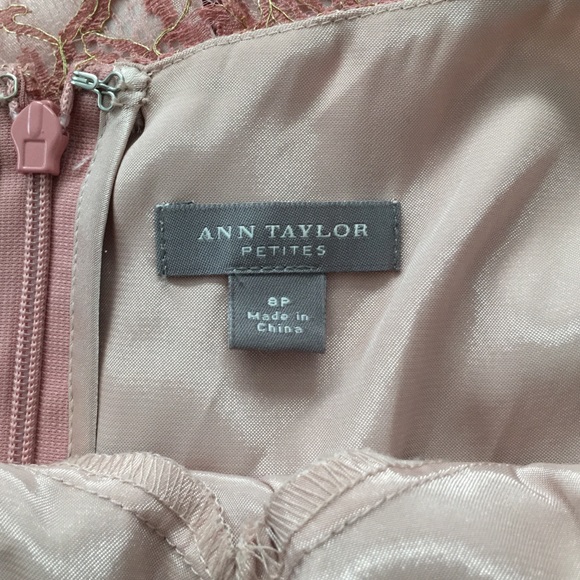 Ann Taylor pink dress with gold lace - Picture 3 of 4