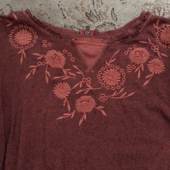 Free People orange embroidered sweater - Picture 4 of 4