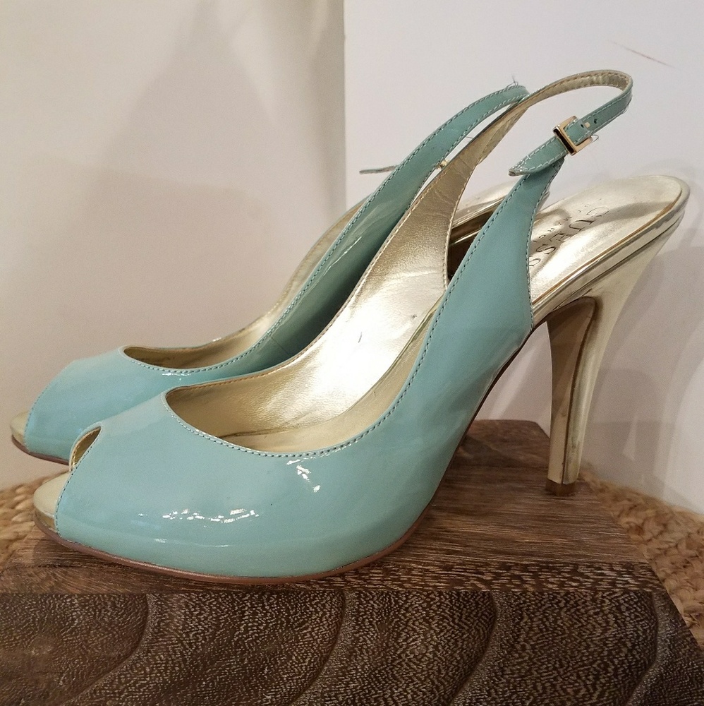 Guess Patent Leather Peeptoe Heels