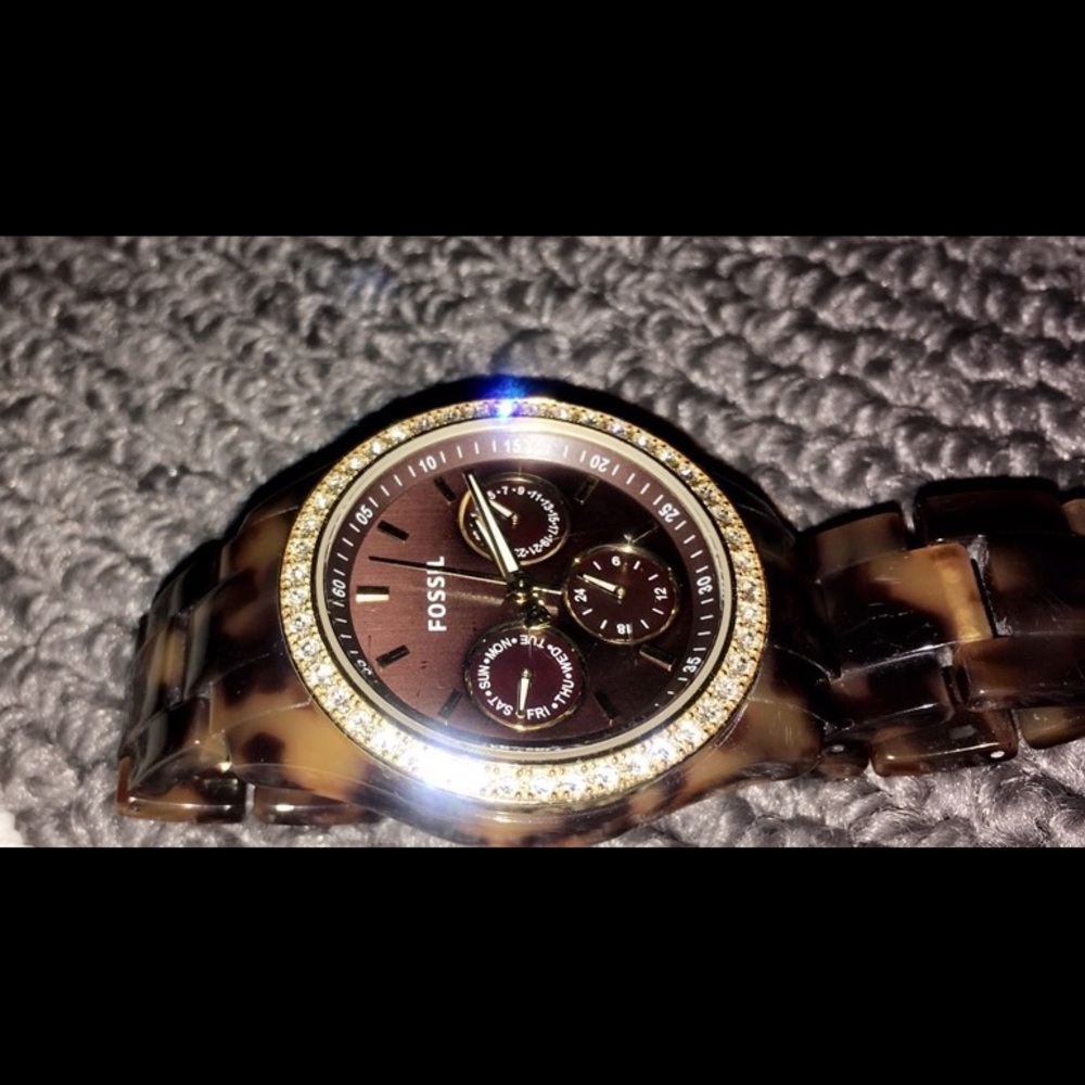 Leopard print Fossil watch