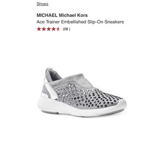 MK NEW Ace Trainer Embellished Slip on Sneakers