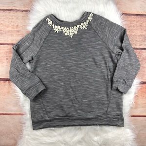 Beaded Neckline Sweater