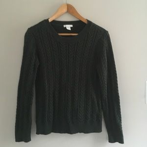 Dark Green Braided Sweater