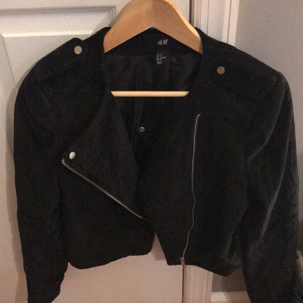 Black velvet cropped jacket