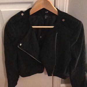 Black velvet cropped jacket