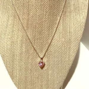 Pink diamond heart necklace
