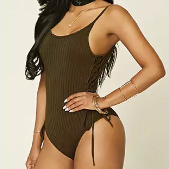 Ribbed Side Tie Bodysuit - Small - Picture 1 of 1