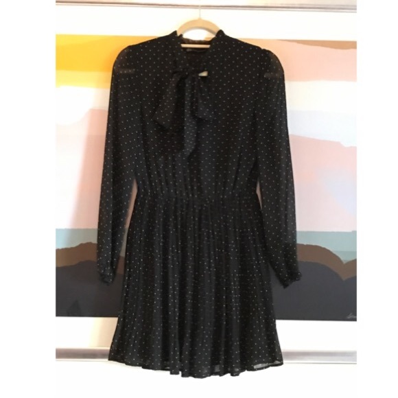 Black Bow Chiffon Dress