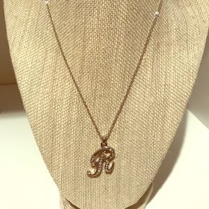 “R” rhinestone necklace