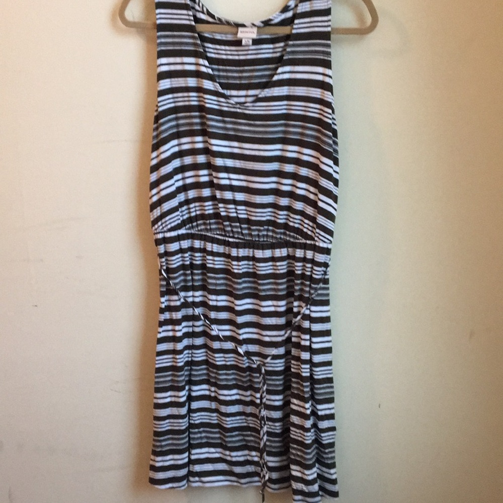 Merona green/white striped dress