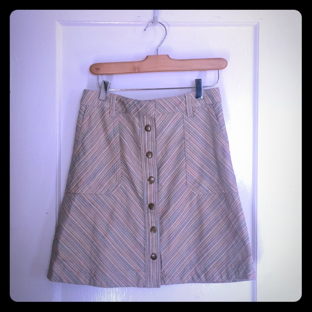 Pilcro Anthropologie denim rainbow skirt