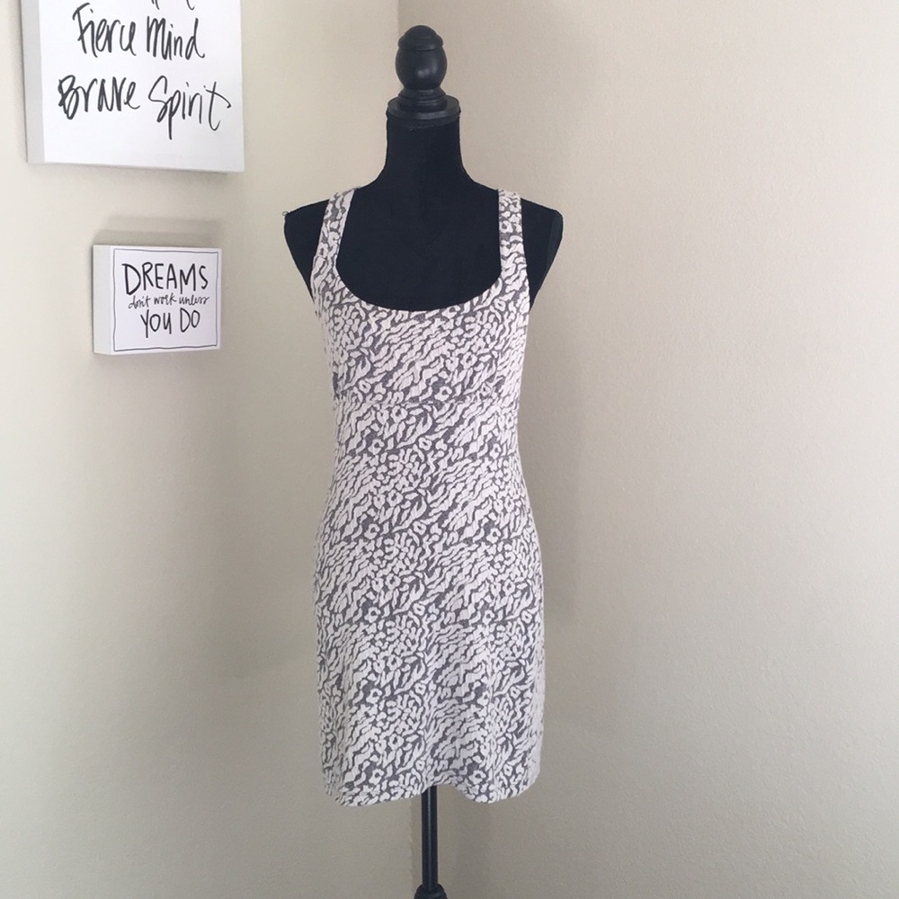 Free People Bodycon Dress White Abstract Pattern
