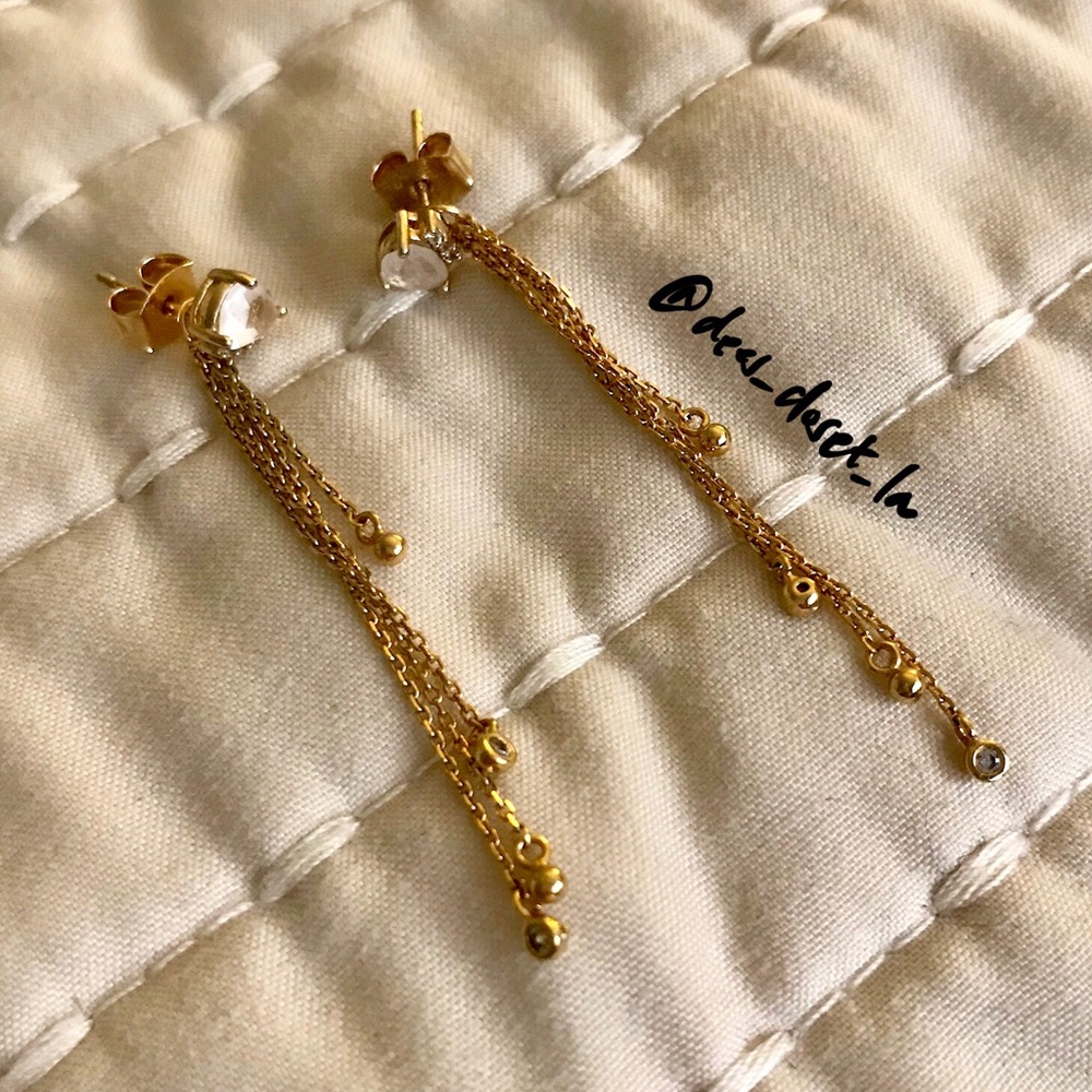 Sparkly stud/drop earrings (14K gold plated posts)
