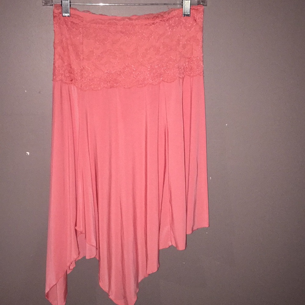 Peach Strapless Flowy Top