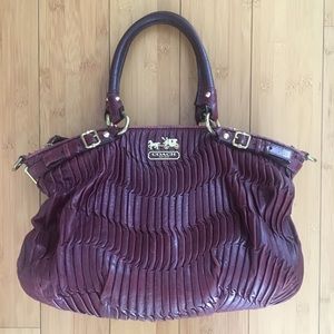 Coach Madison Bordeaux Bag purse Sophia handbag