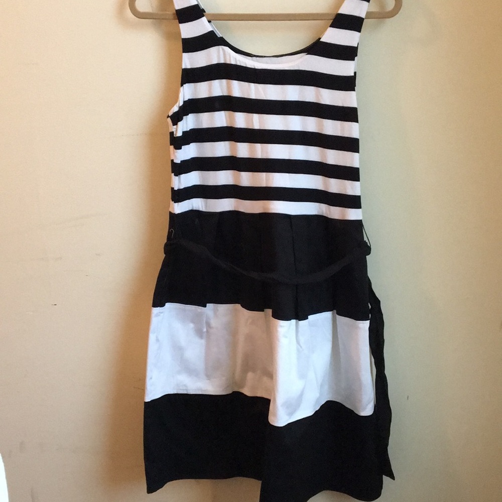 Black & white striped dress