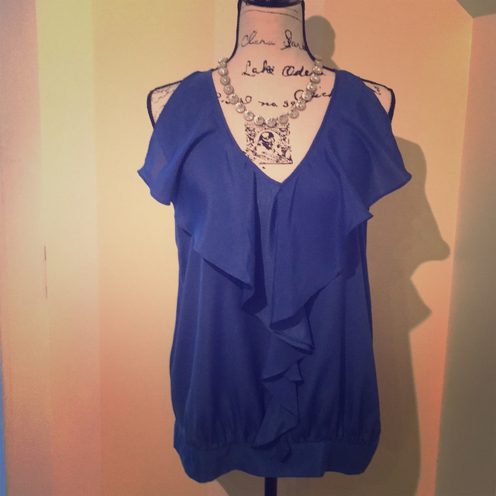 Blue Banana Republic Ruffled Blouse