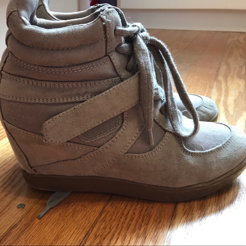 grey sneaker wedges
