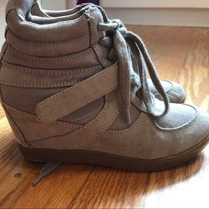 grey sneaker wedges