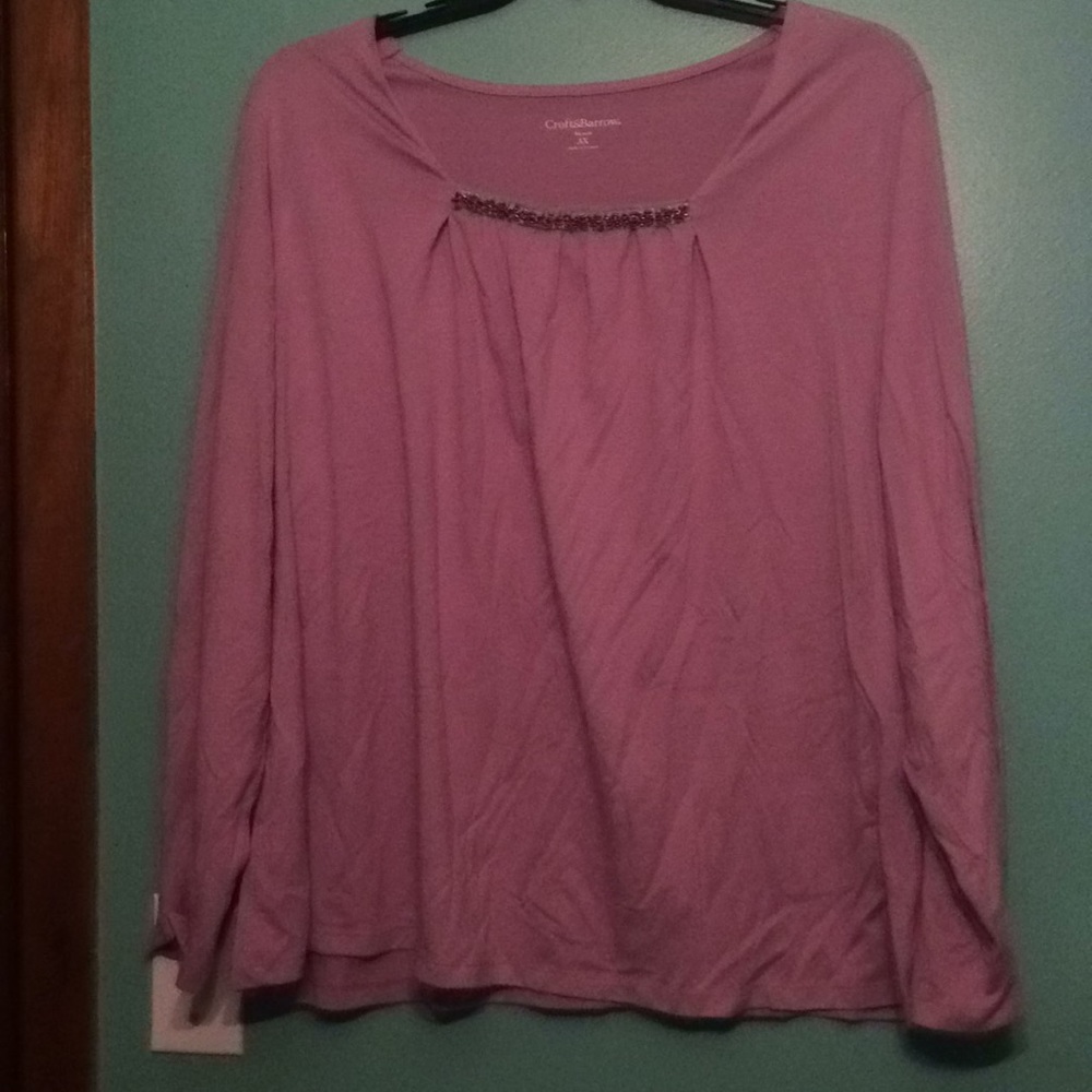 Mauve beaded blouse