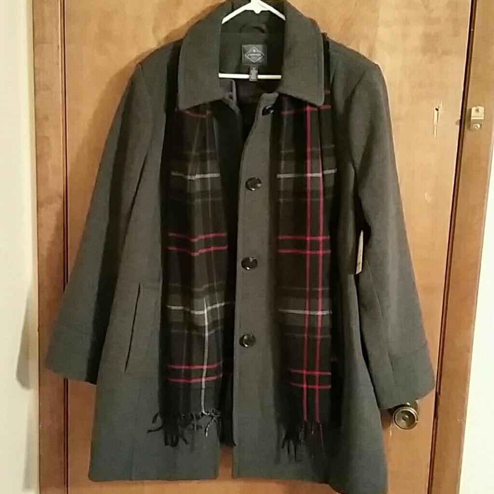 Ladies wool coat, gray very warm