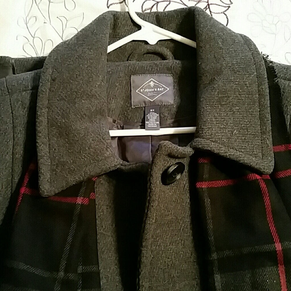 Ladies wool coat, gray very warm - Picture 2 of 4