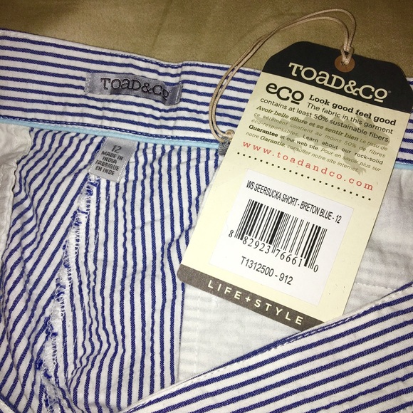 Toad&Co (Horny Toad) Seersucka Shorts Women's 12 - Picture 4 of 5