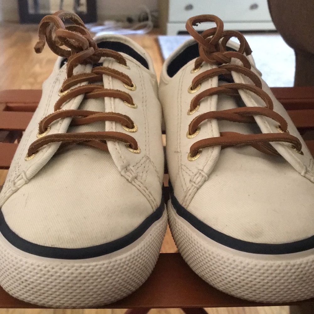 White Sperry Kicks