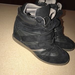 Black high top sneakers