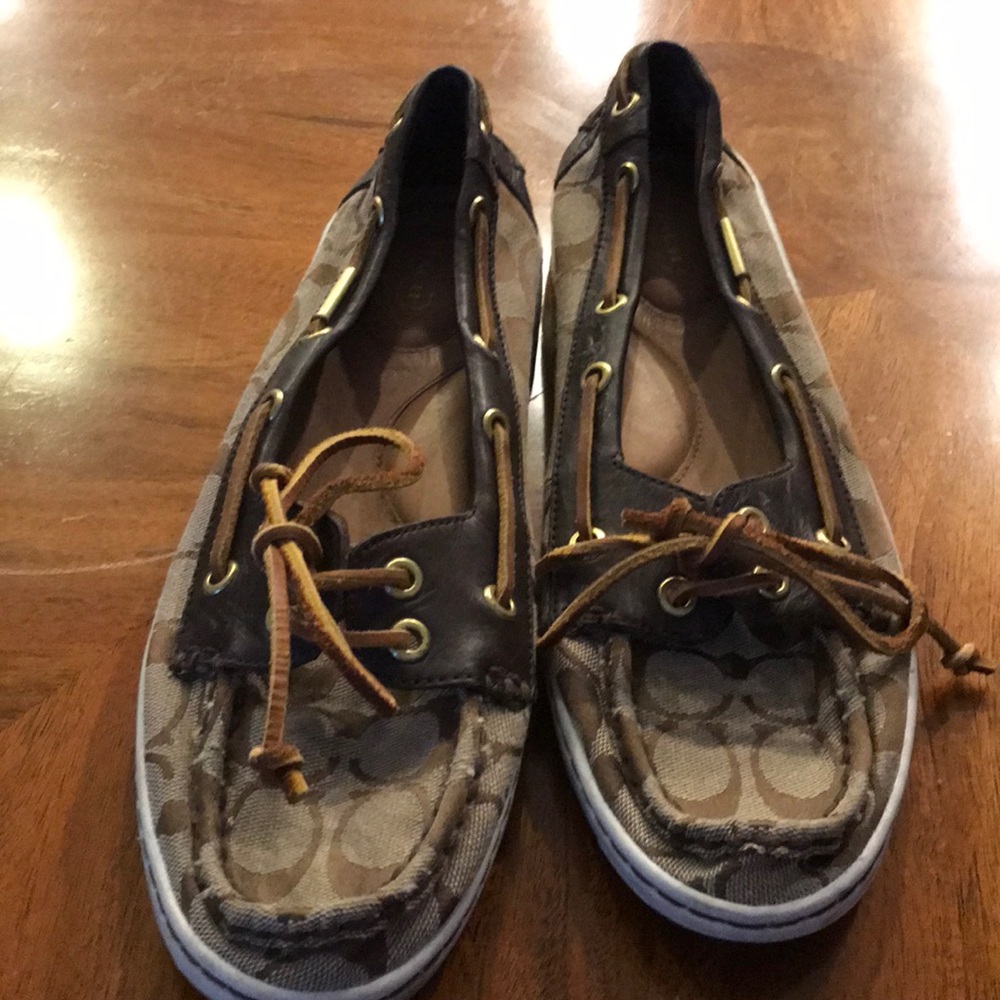 Coach boat shoes; EUC
