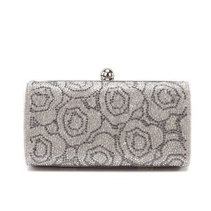 BRAND NEW silver clutch with rhinestone detail.