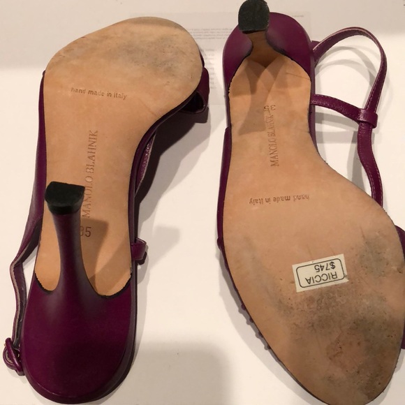 Manolo Blahnik open toe heels w adjustable strap - Picture 2 of 3