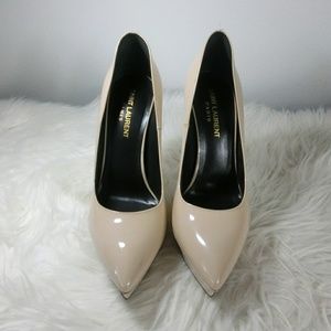 SAINT LAURENT cream platform