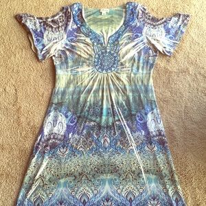 Knee Length One of a Kind World Unity Hippie Dress