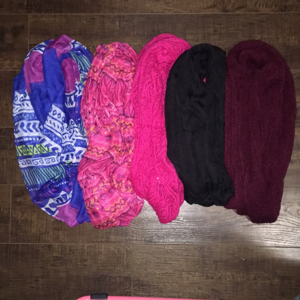 Pack of five scarfs.