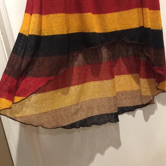 Stripe High-Low Strapless Dress - Picture 2 of 8