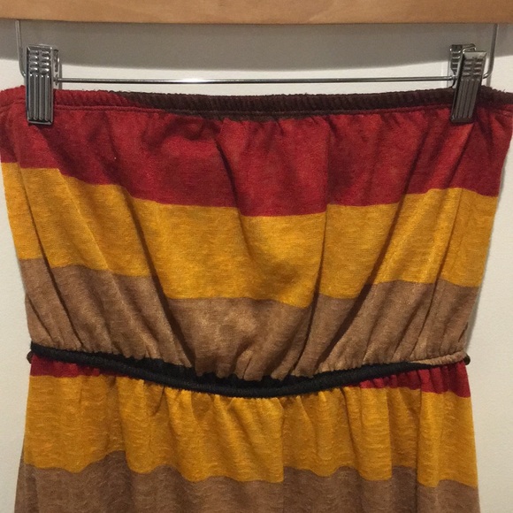 Stripe High-Low Strapless Dress - Picture 3 of 8