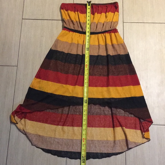 Stripe High-Low Strapless Dress - Picture 6 of 8