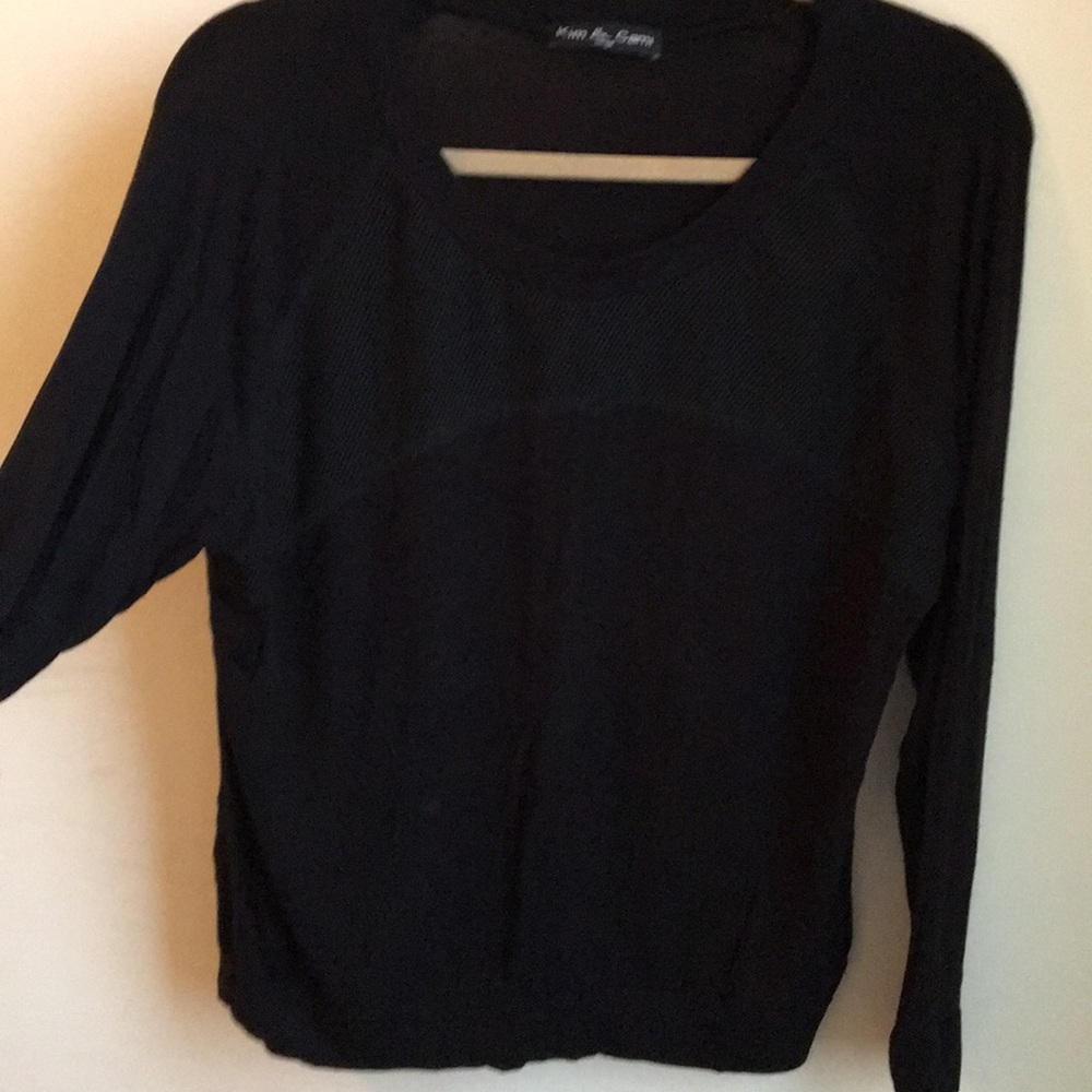 Black jersey longsleeve top