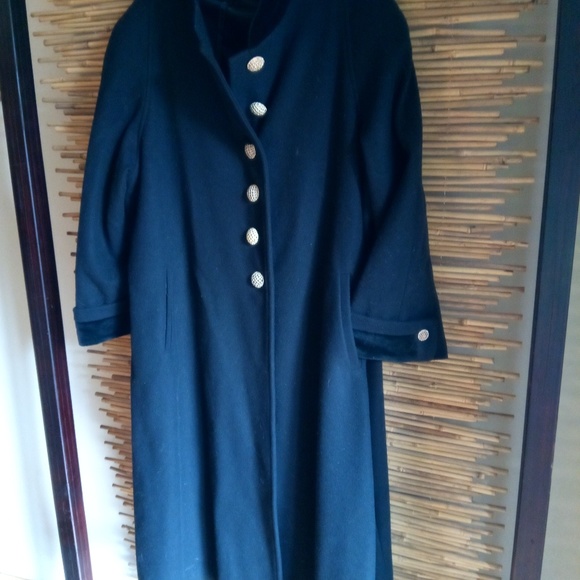 Leslie Fay Jackets & Blazers - Size XXL Wool Coat with Velvet Trim Gold Buttons
