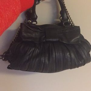 Black leather Betsy Johnson bag